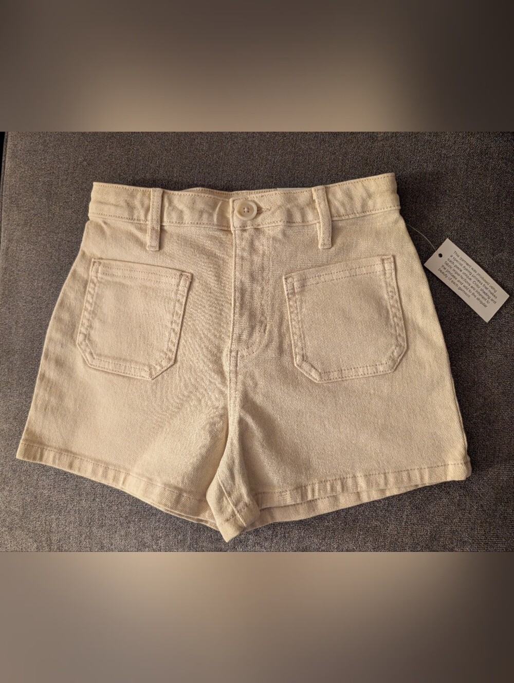 Epic Threads Cream Denim Utility Shorts